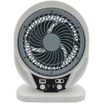 پنکه شارژی چندکاره رومیزی با چراغ LED و خروجی USB - سفید / بزرگ